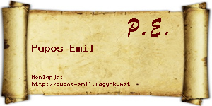 Pupos Emil névjegykártya